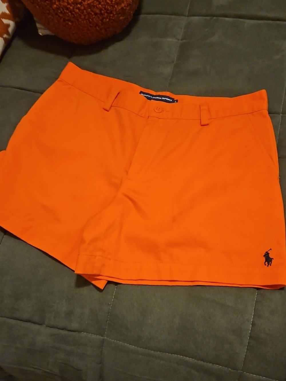 Ralph Lauren Bright Orange Cotton Bermuda Shorts, Size 8